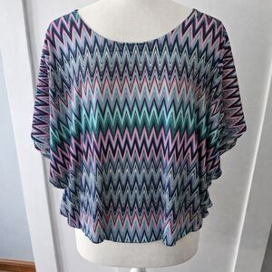 Jennifer Lopez Multicolor Chevron Blouse